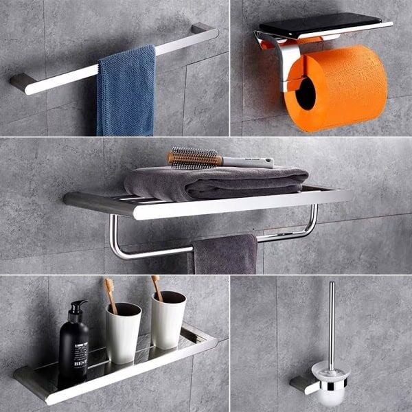 Chrome 5 Piece Bathroom Accessories
